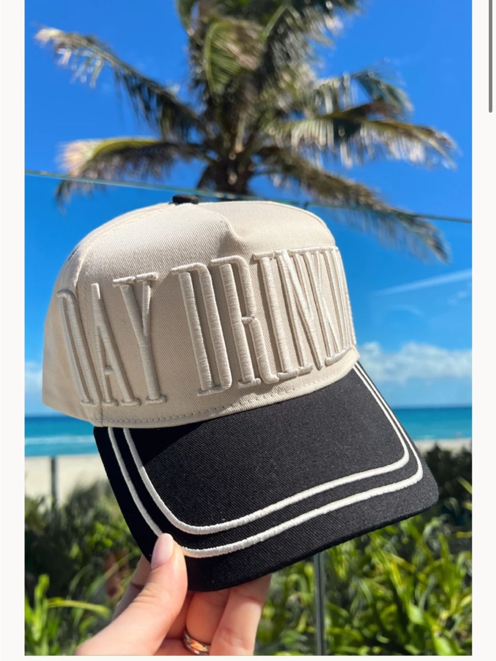 Kenzkustoms Day Drinking Black & Cream Trucker Hat